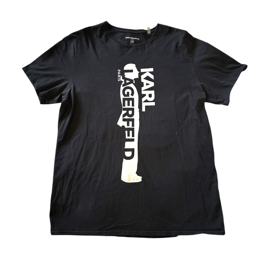 Karl Lagerfeld Black Graphic T-Shirt for Men XL
